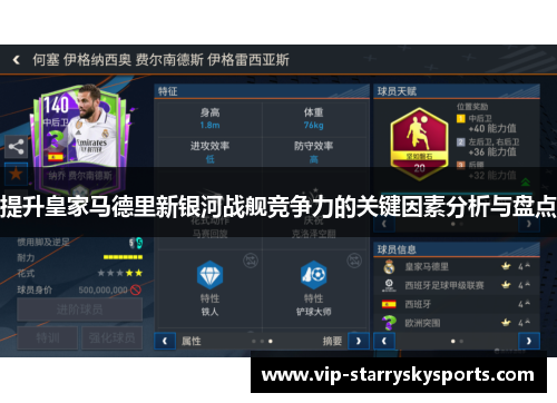 提升皇家马德里新银河战舰竞争力的关键因素分析与盘点 提升皇家马德里新银河战舰竞争力的关键因素分析与盘点